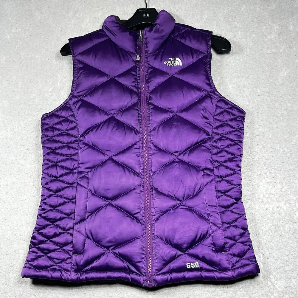 The North Face Quilted Puffer Vest 550 Jacket Youth XL Women’s Small Goose Down